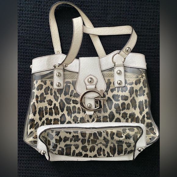 Vintage Y2K guess leopard bag - perfect mod wife summer bag! - Picture 1 of 6